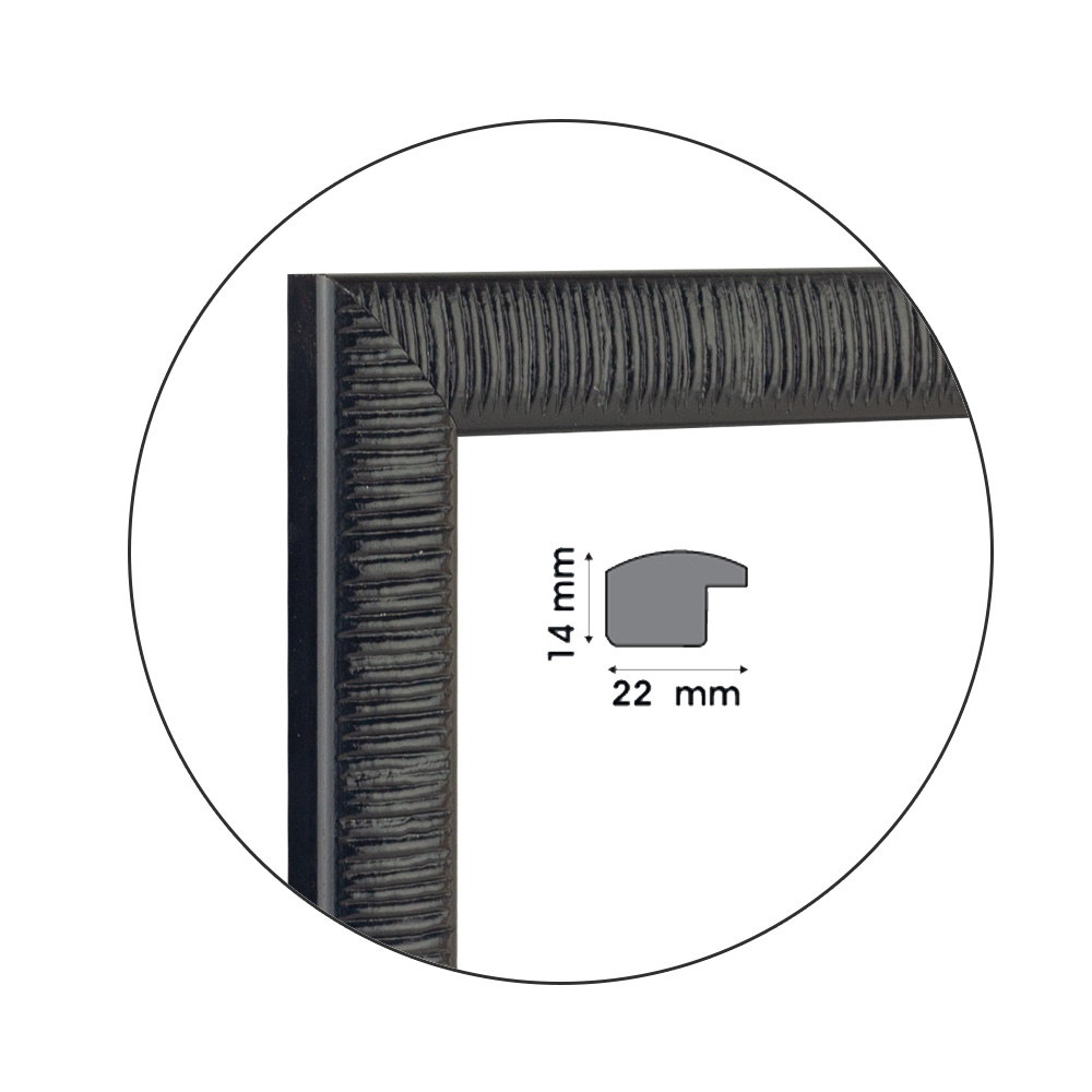 Ramă Goffrato Black | 2,2 cm